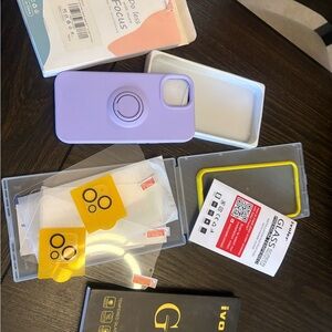 iPhone 13 Purple Phone Case with Ring Holder and screen protectors(3)